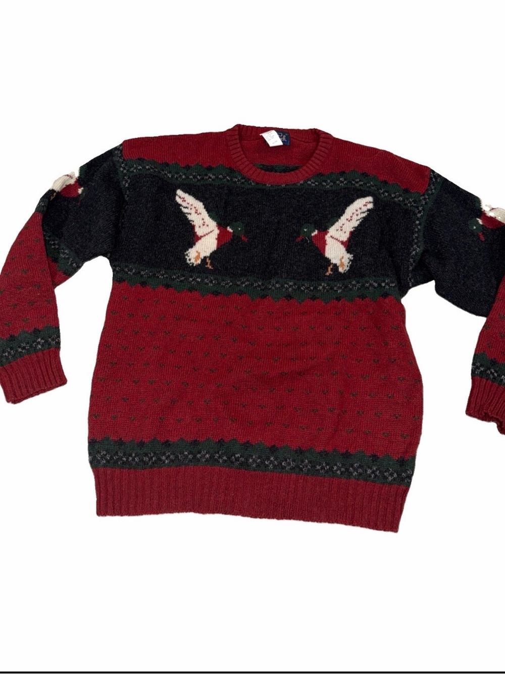VTG Woolrich Mallard Duck Hunting Outdoor Crew Neck Pullover 80s